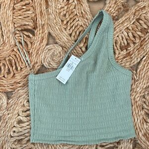 American Eagle cropped one shoulder tank 🤍NWT🤍